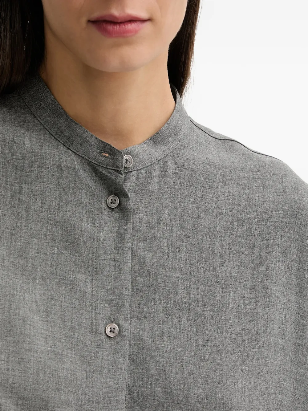 Marc O'Polo Kraagloze blouse met knopen Grijs