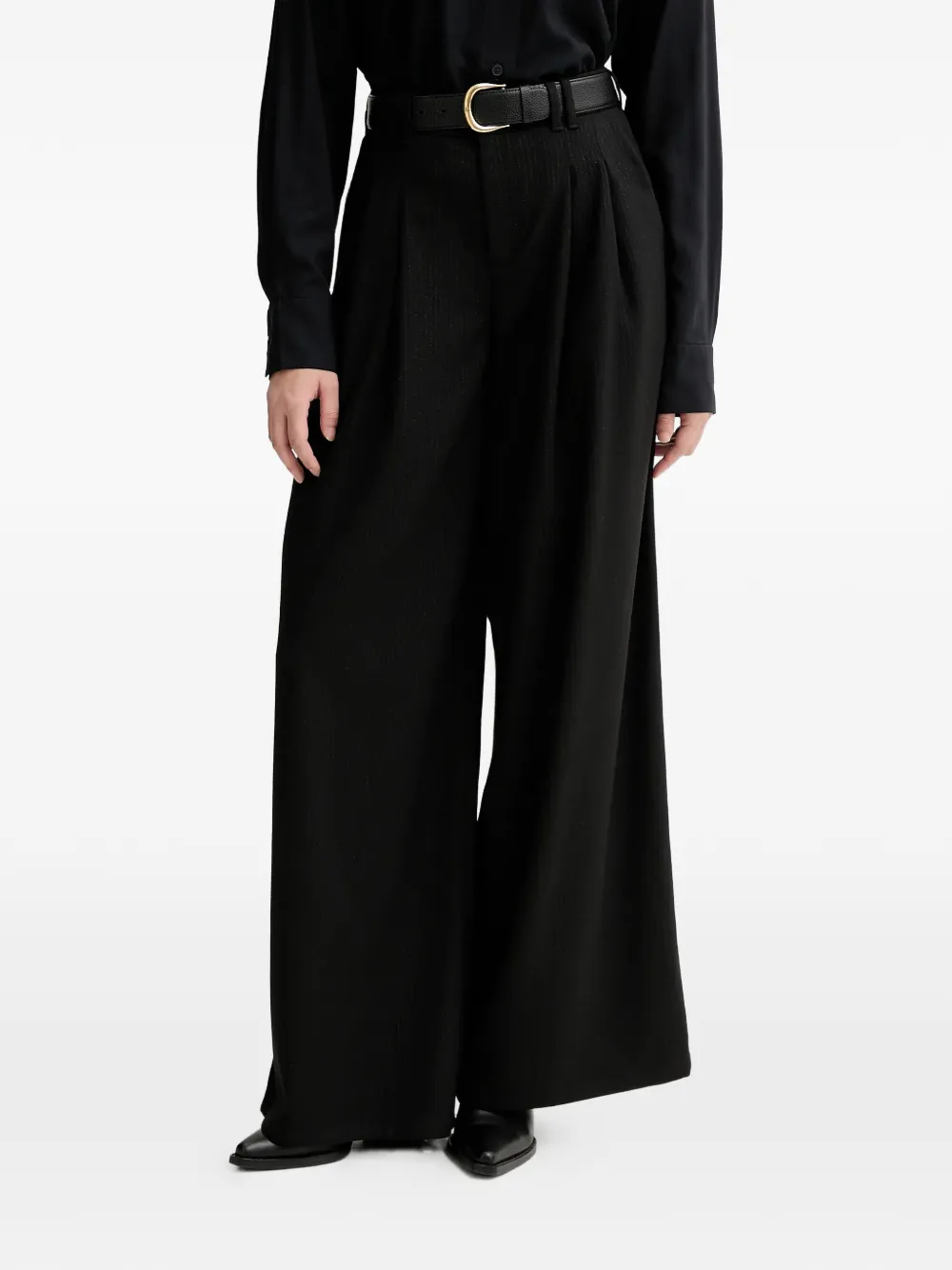 Marc O'Polo pinstripe pleated trousers - Nero