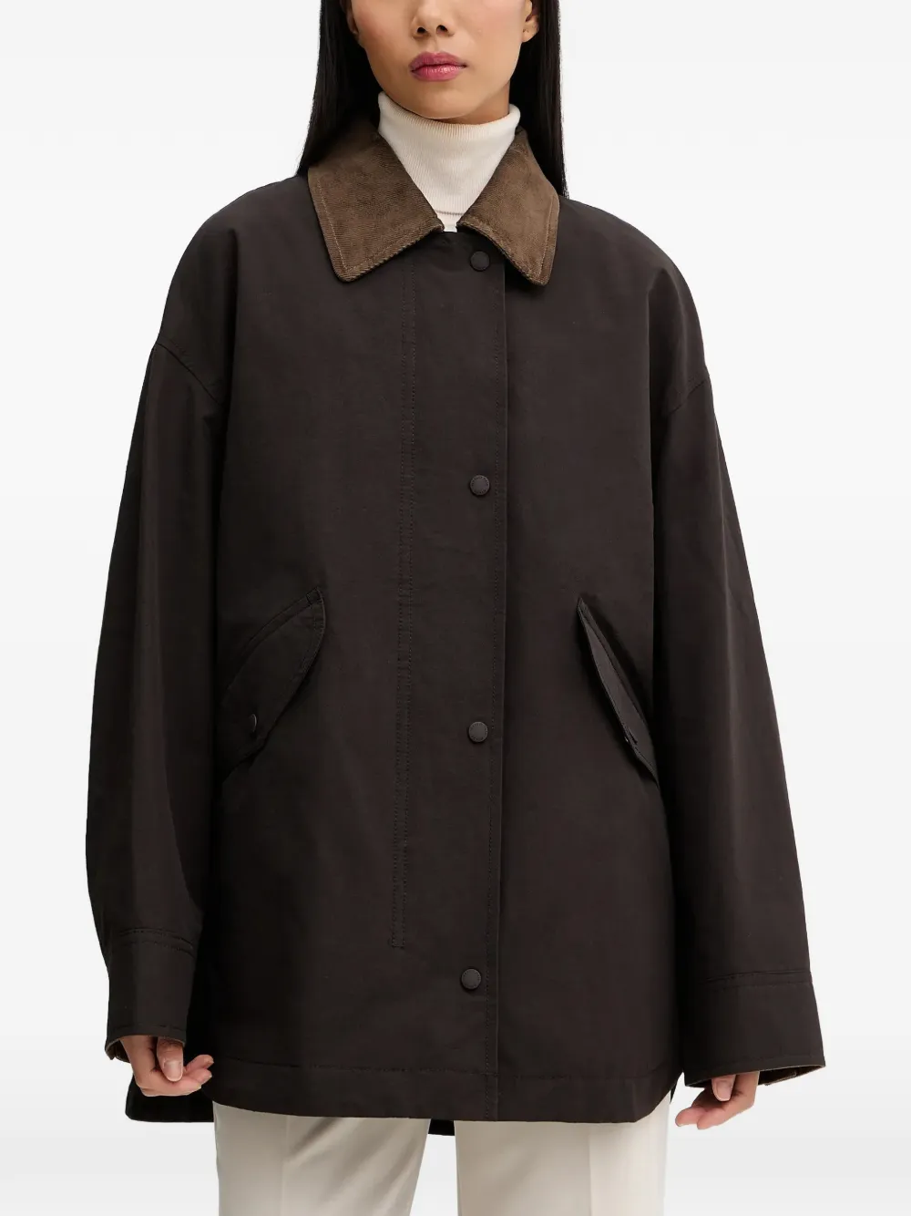 Marc O'Polo corduroy-collar jacket - Marrone