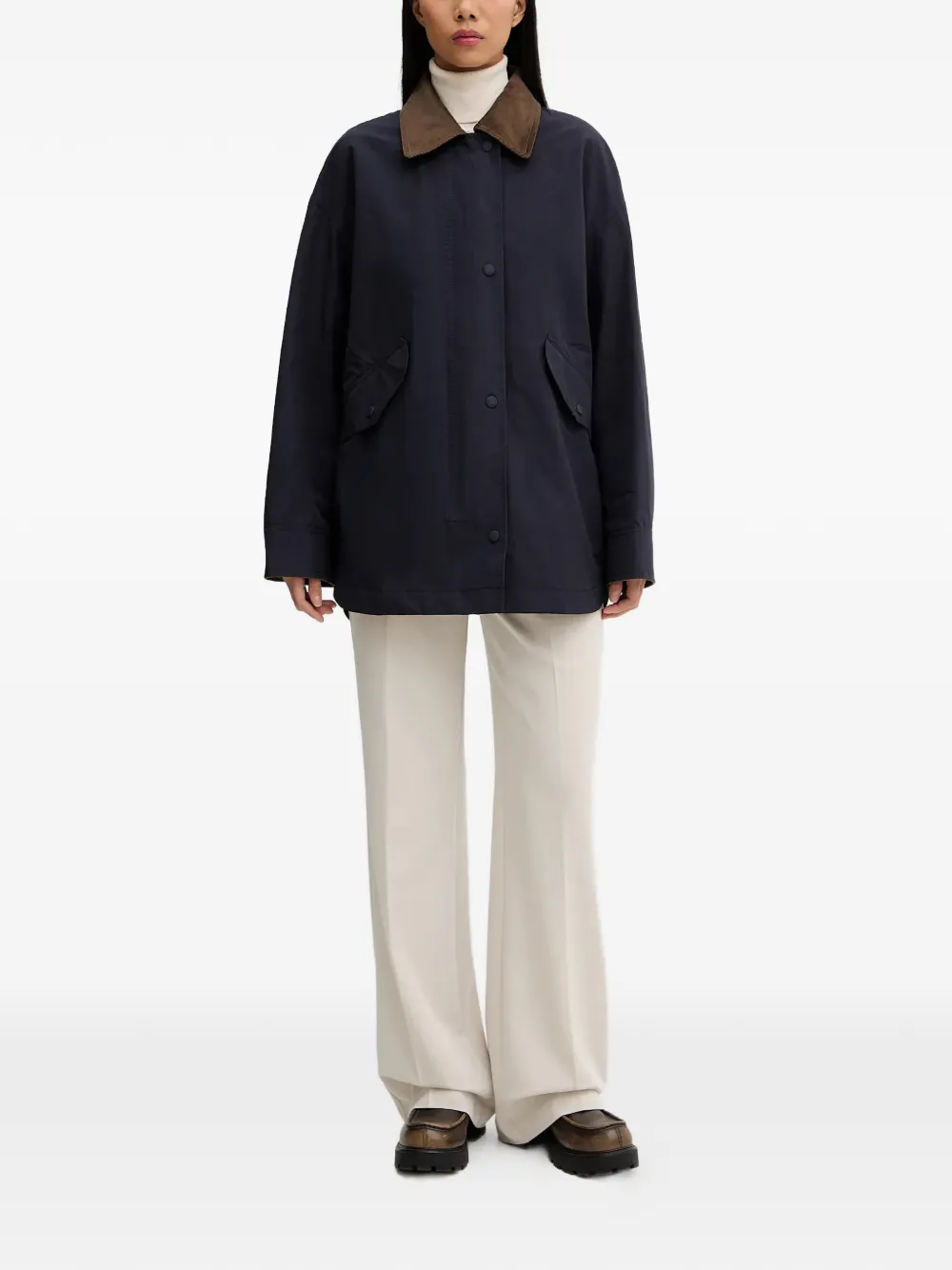 Marc O'polo Contrasting-collar Jacket - Blue 