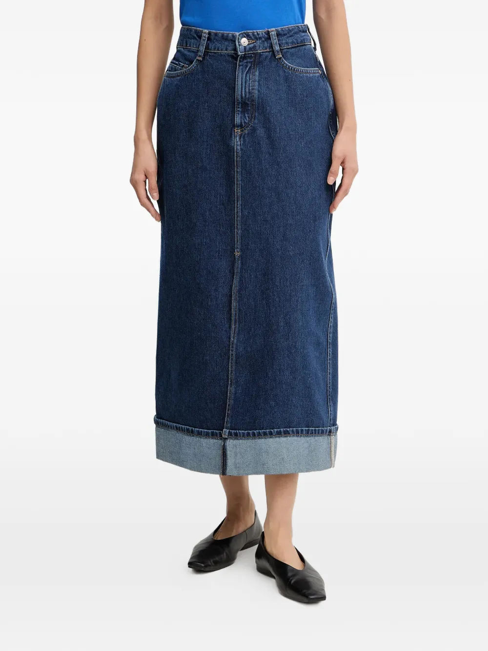 Marc O'polo Denim Midi Skirt In Blue