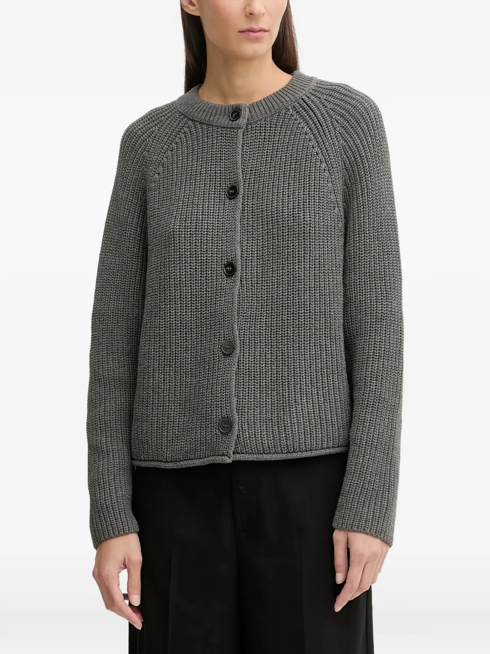 Marc O'polo Buttoned Cardigan In Gray