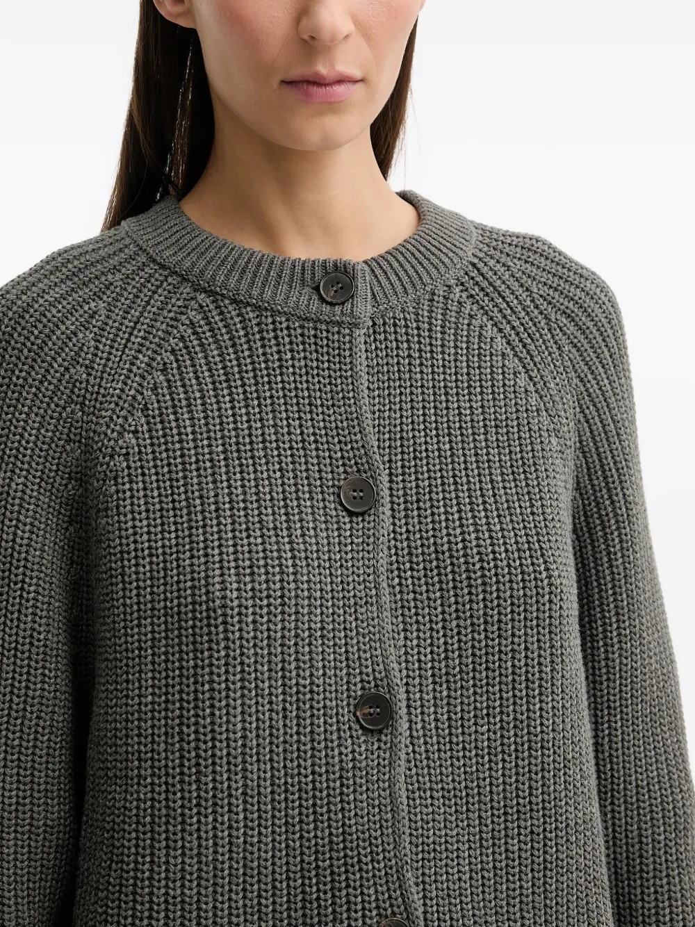 Marc O'polo Buttoned Cardigan In Gray