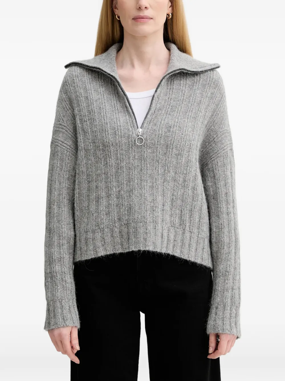 Marc O'Polo zip-neck sweater - Grigio