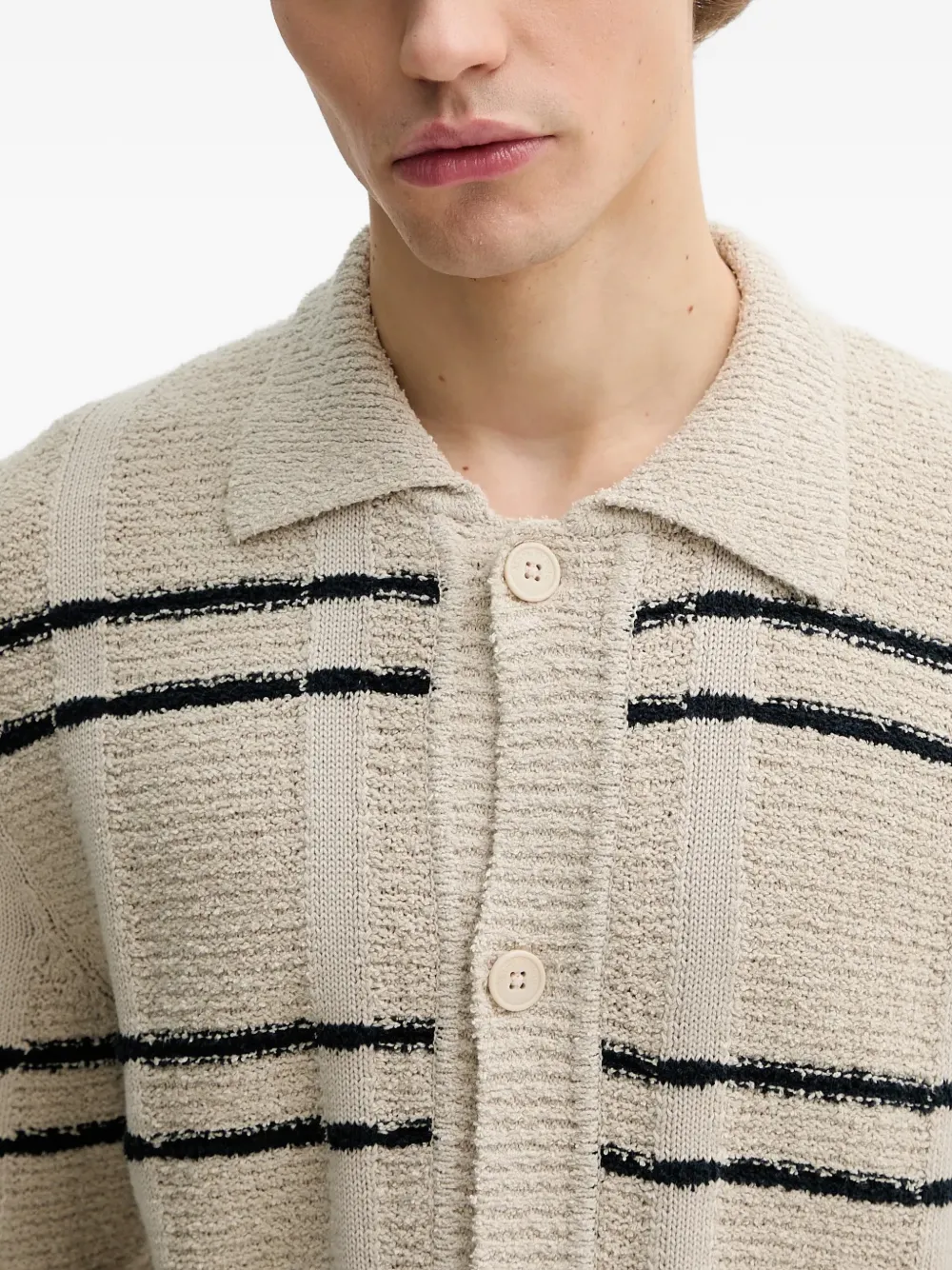 Marc O'Polo Gestreept vest met knopen Beige