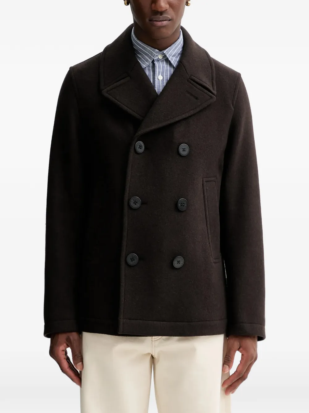 Marc O'Polo button-fastening coat - Brown