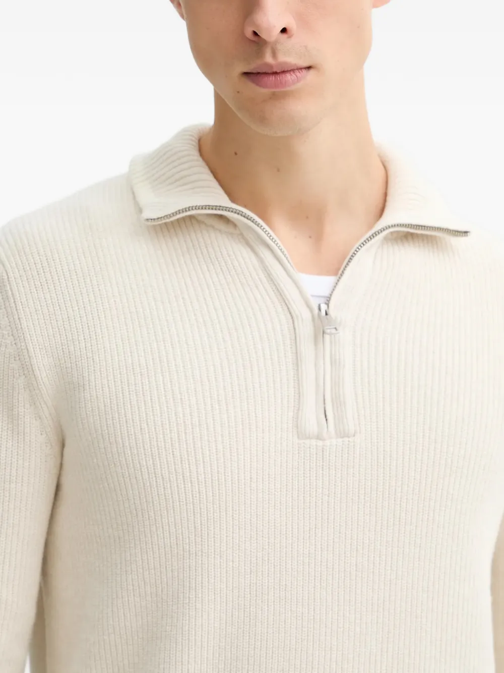 Marc O'Polo Vest met kraag en rits Beige