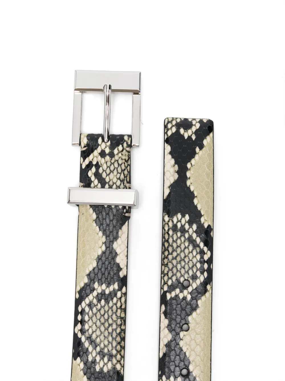 KHAITE snake-effect metal belt - Zwart