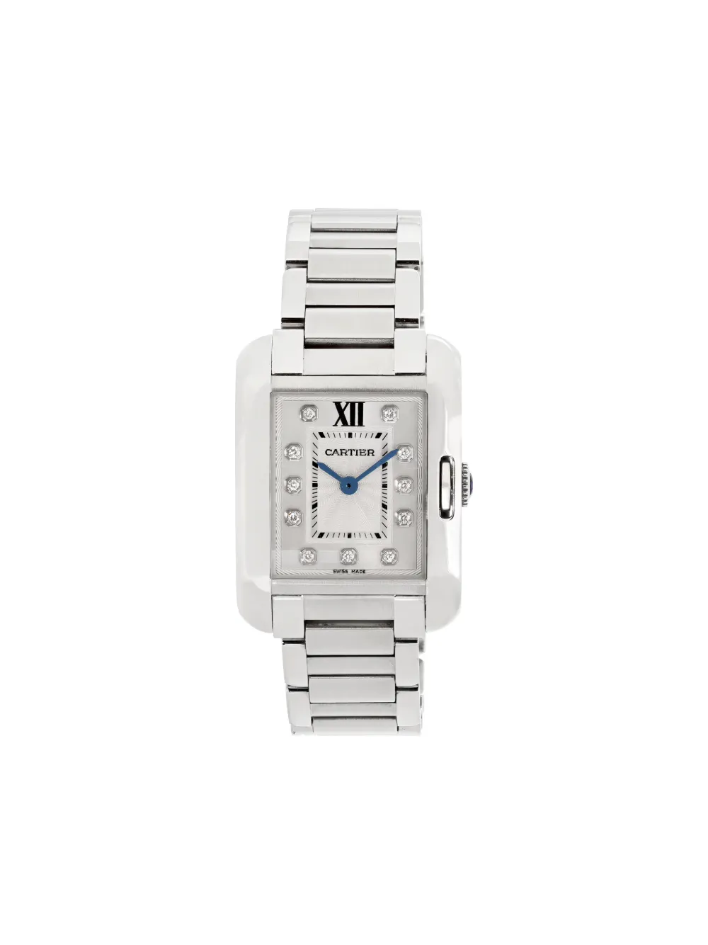 Pre-owned Cartier Tank Anglaise 30mm Watch In Silver