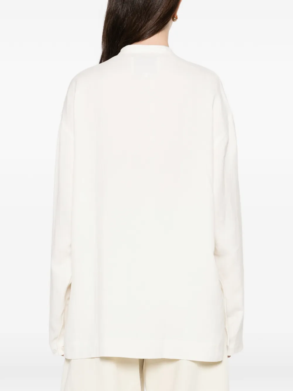 Studio Nicholson Kraagloos overhemd Beige