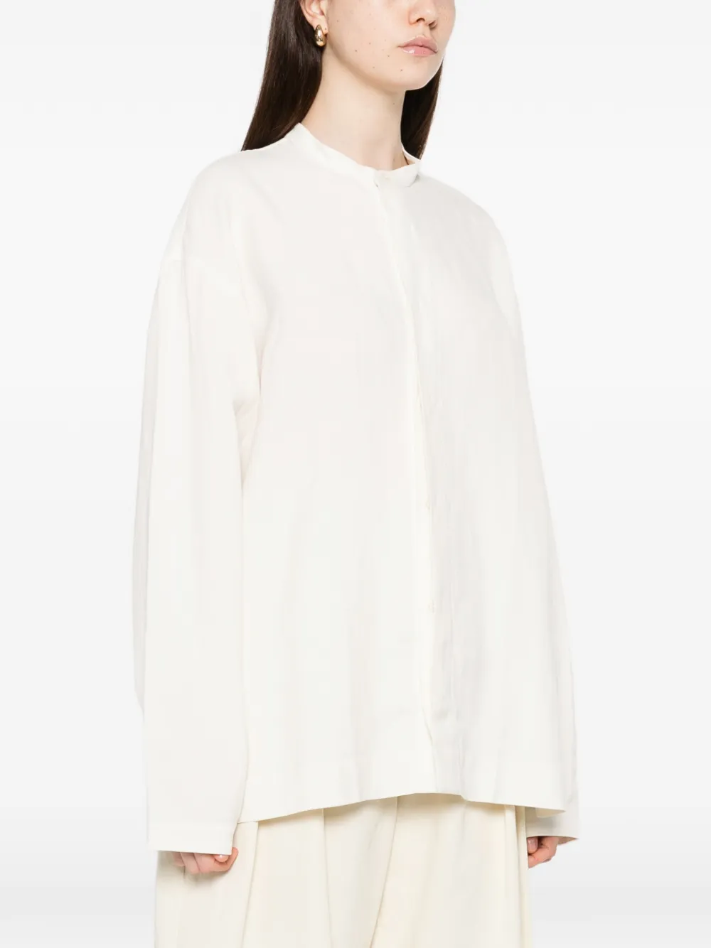  Studio Nicholson Collarless Shirt - Neutrals 