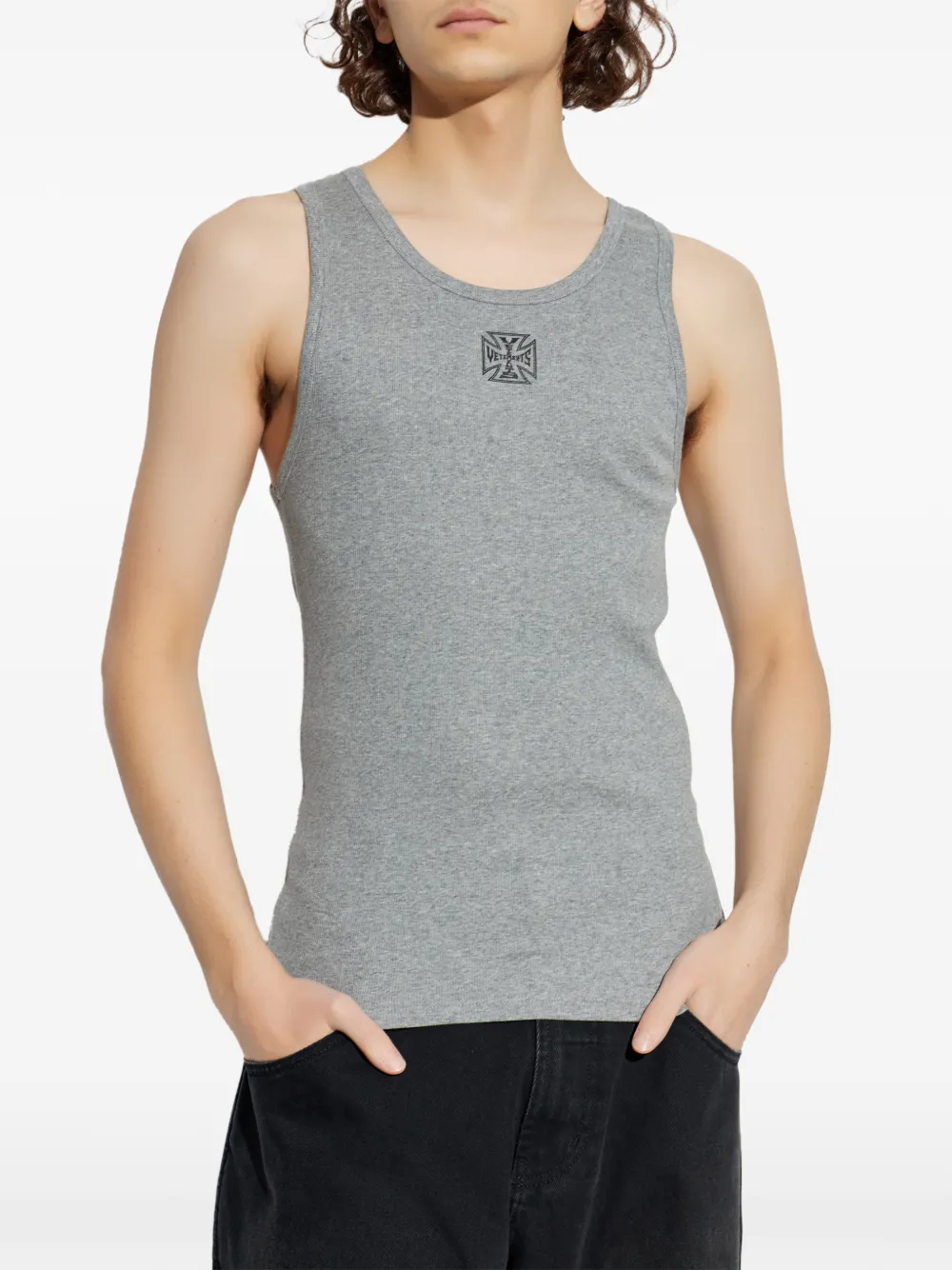 VETEMENTS Tanktop met grafische print Grijs