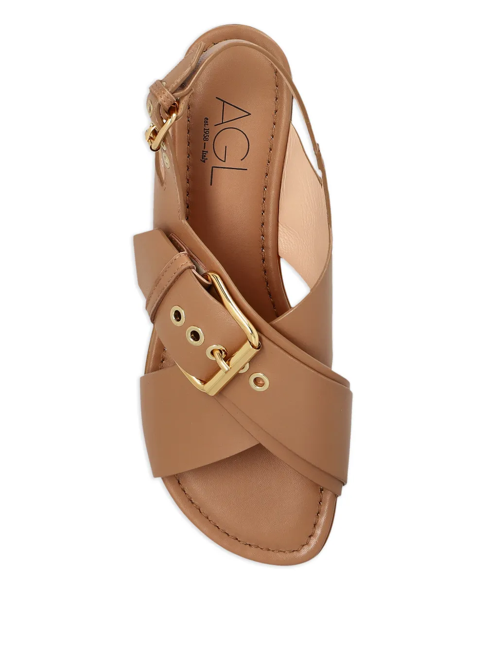 AGL Summer buckle criss-cross sandals Beige