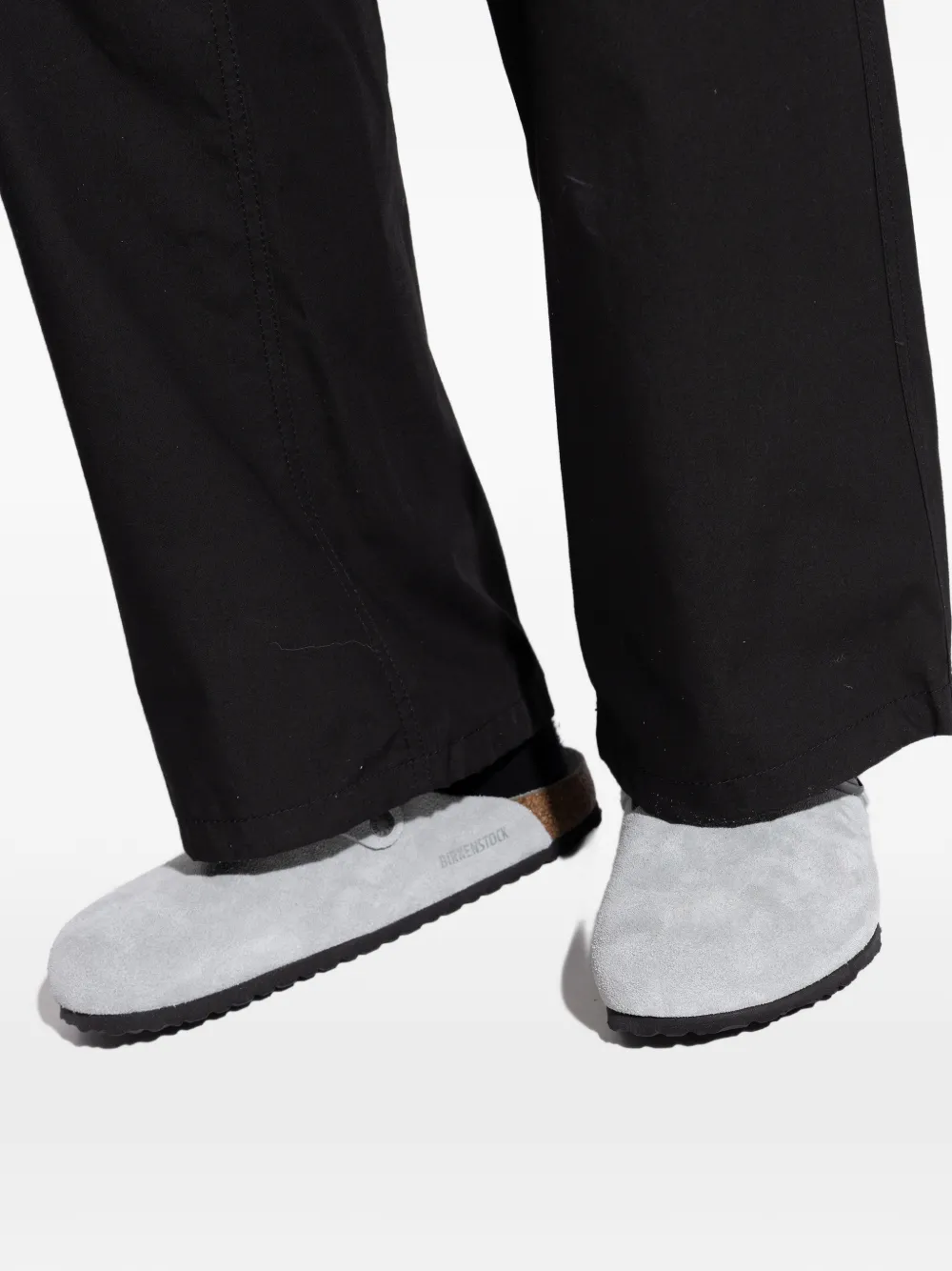 Birkenstock Boston suède sandalen Grijs