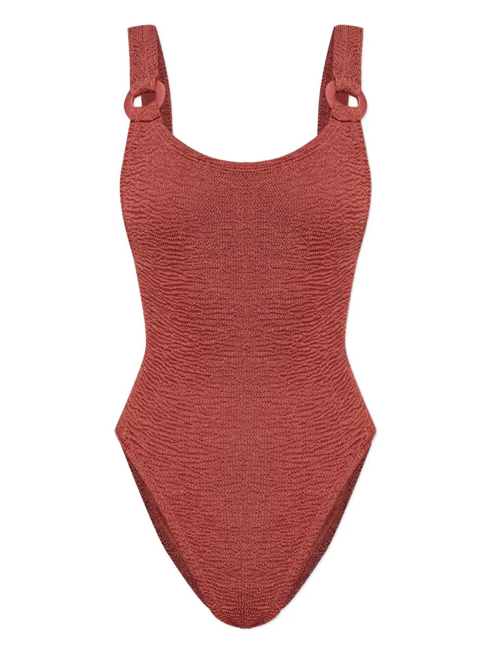Hunza G Domino ring crinkled-effect swimsuit - Rot