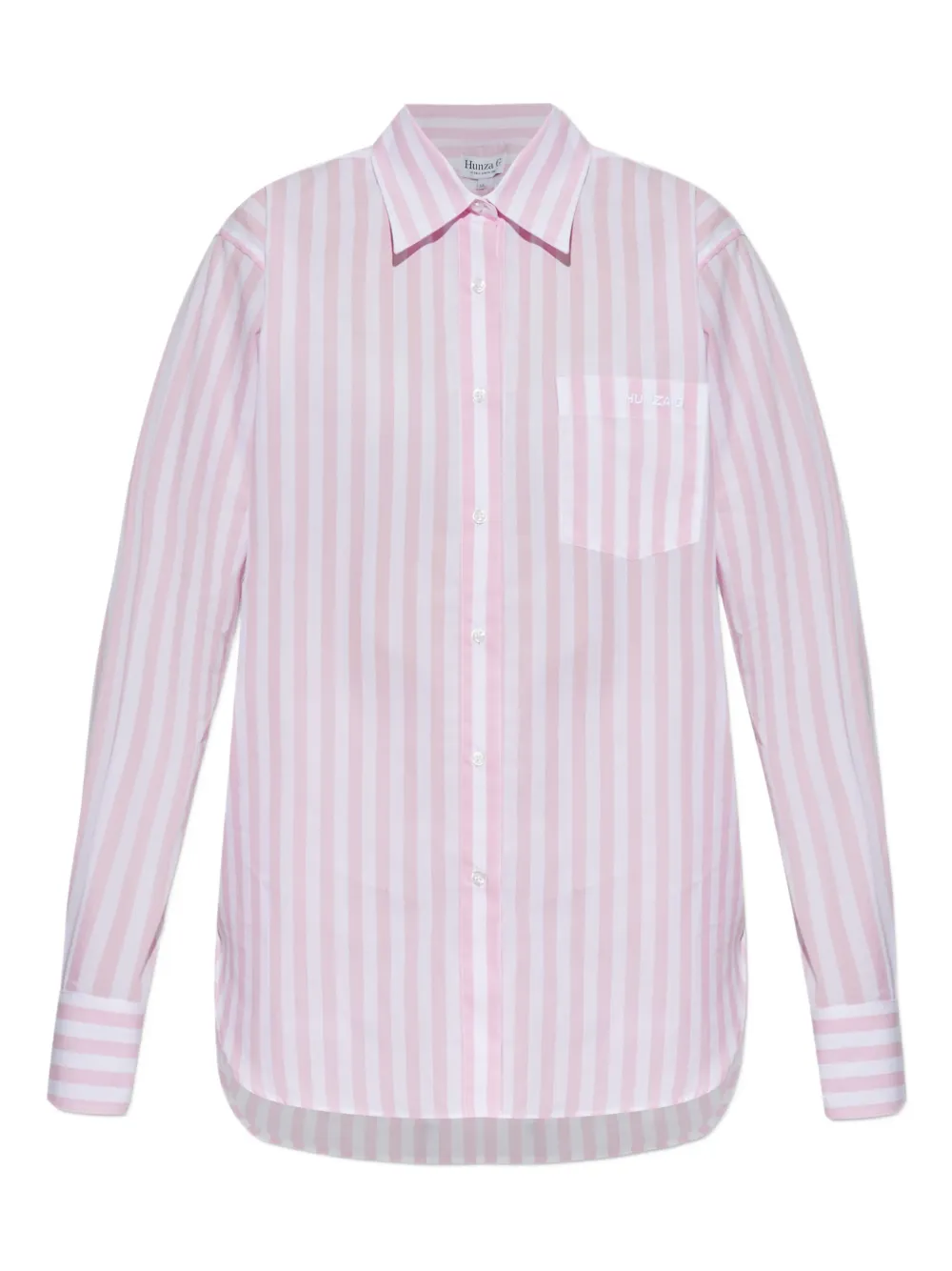 Hunza G embroidered striped oversized shirt - Rosa