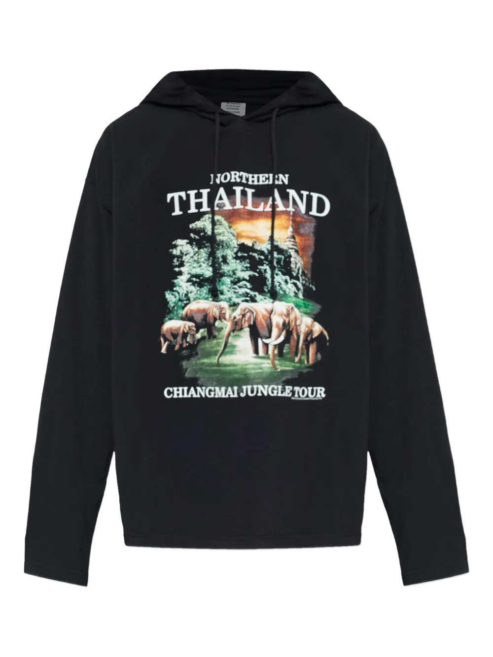 VETEMENTS printed hooded hoodie - Black
