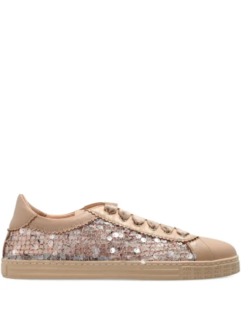 AGL sequinned leather-panel sneakers