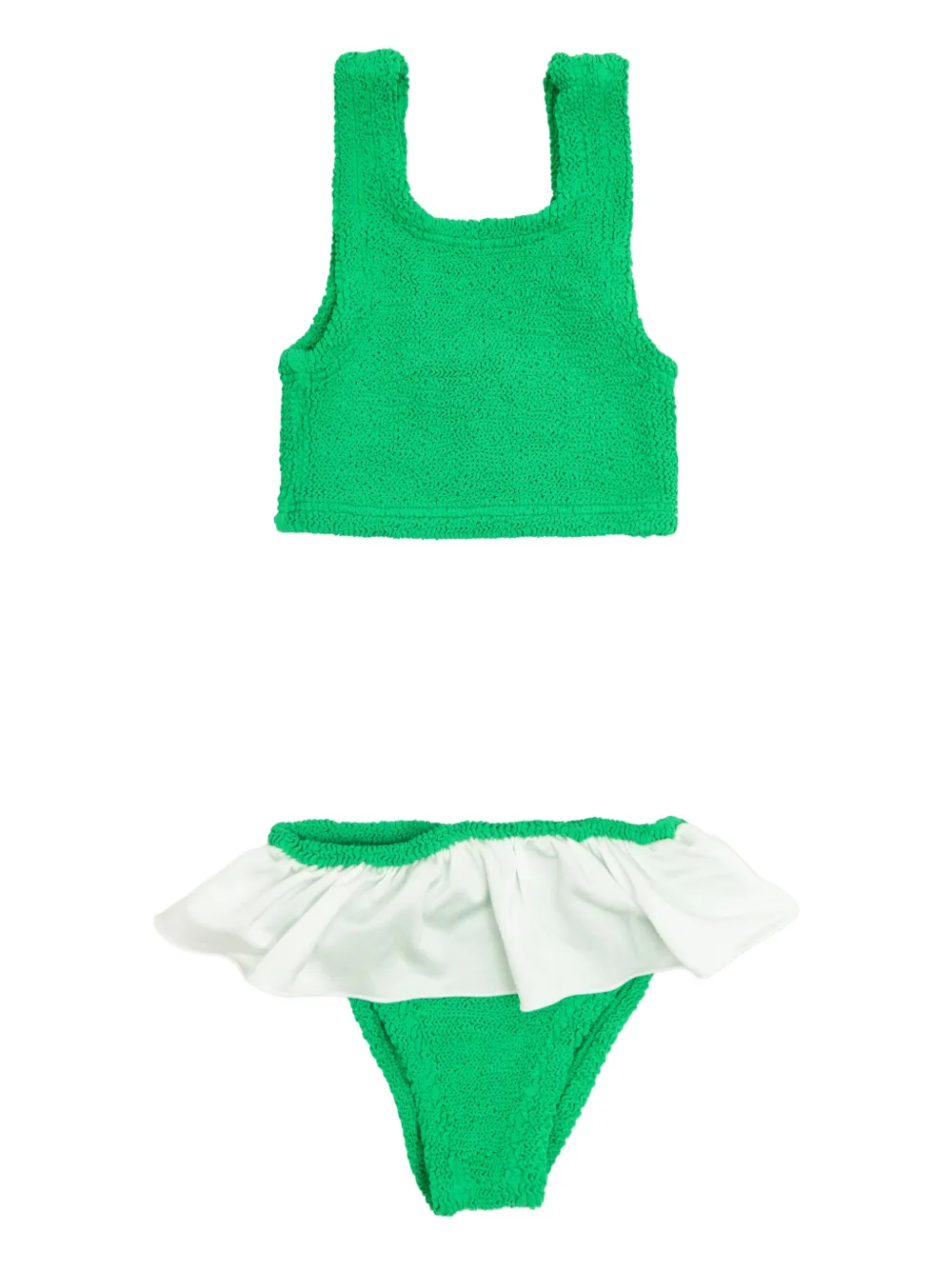 Hunza G Kids crinkle ruffled bikini - Verde