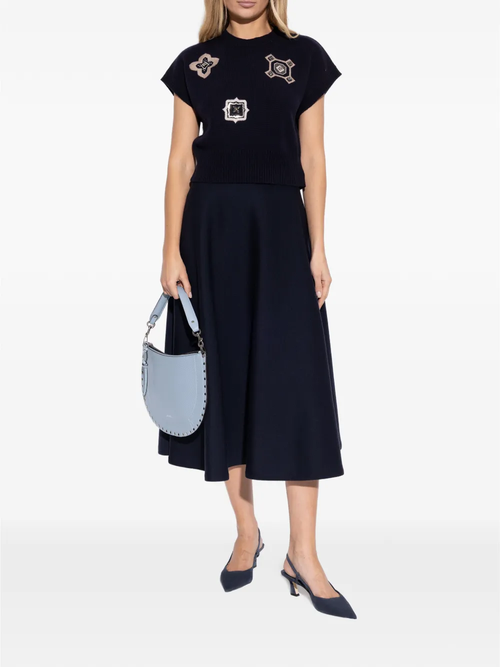 Stuart Weitzman Vinnie slingback heeled pumps Blauw