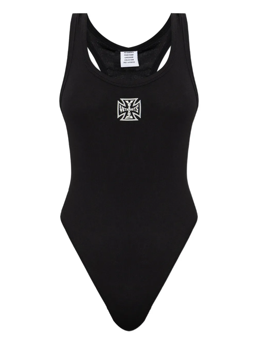VETEMENTS logo-embroidered bodysuit - Schwarz