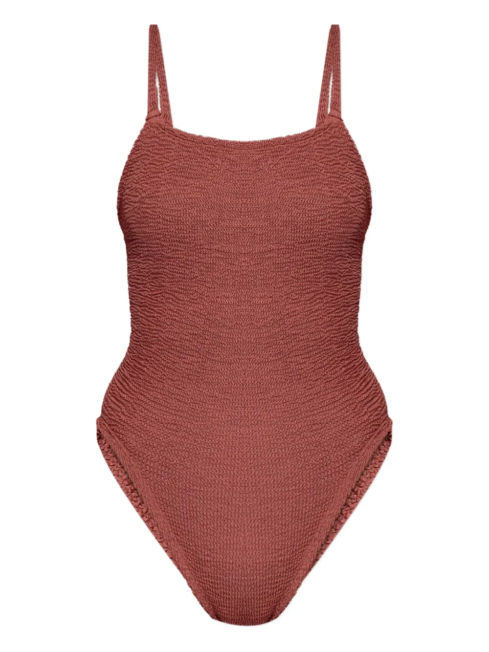 Hunza G metallic crinkle swimsuit - Rosso