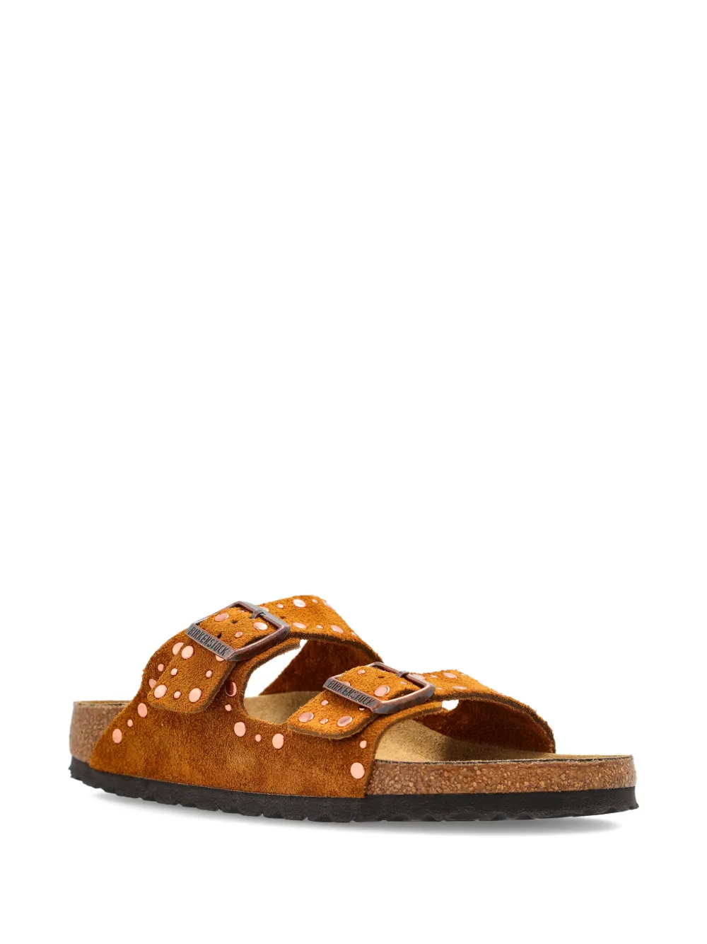 Birkenstock Arizona sandalen met gespbandje en studs Bruin