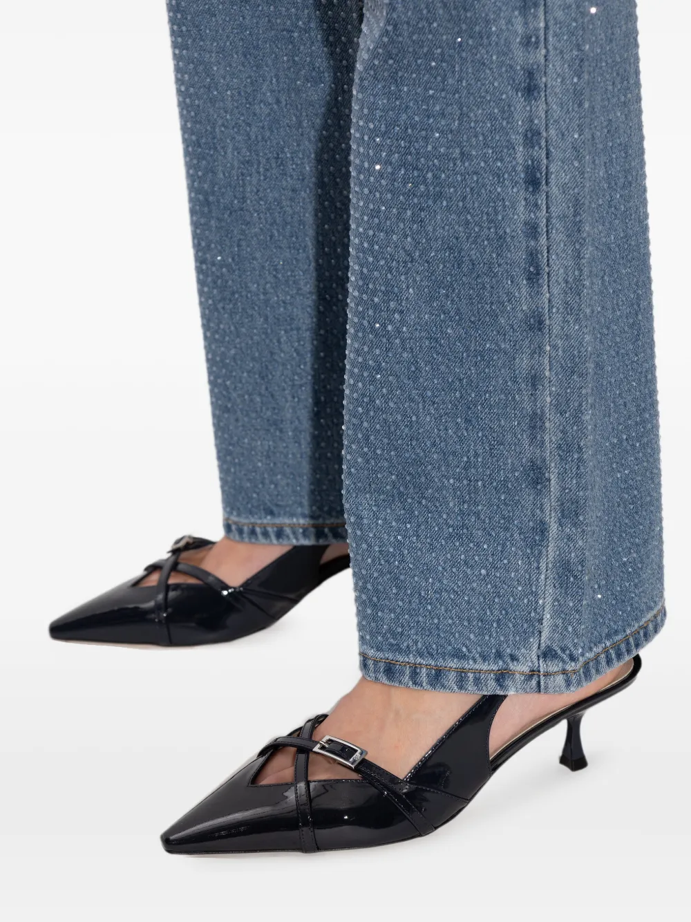 Stuart Weitzman Georgie slingback pumps met hak Blauw