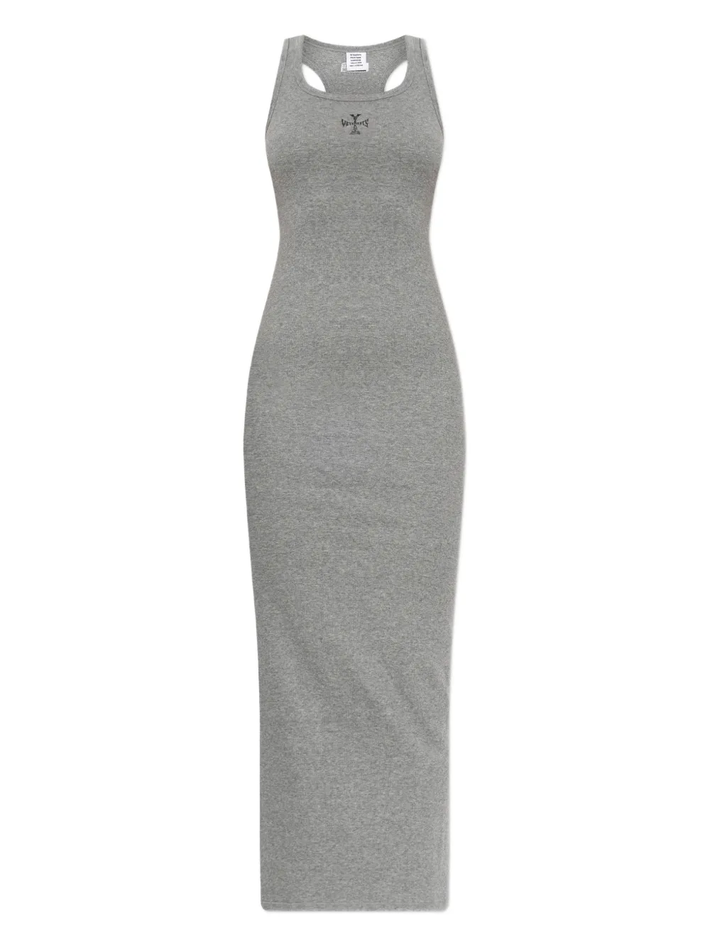 VETEMENTS logo-detail sleeveless dress - Grigio