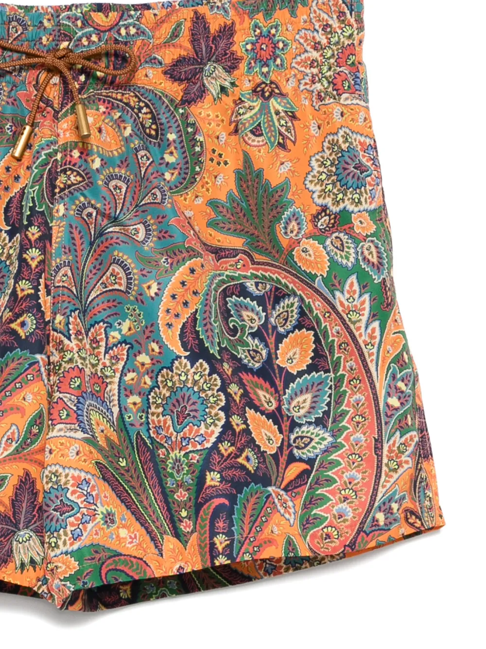  Etro Paisley-print Drawstrings Swim Shorts - Orange 
