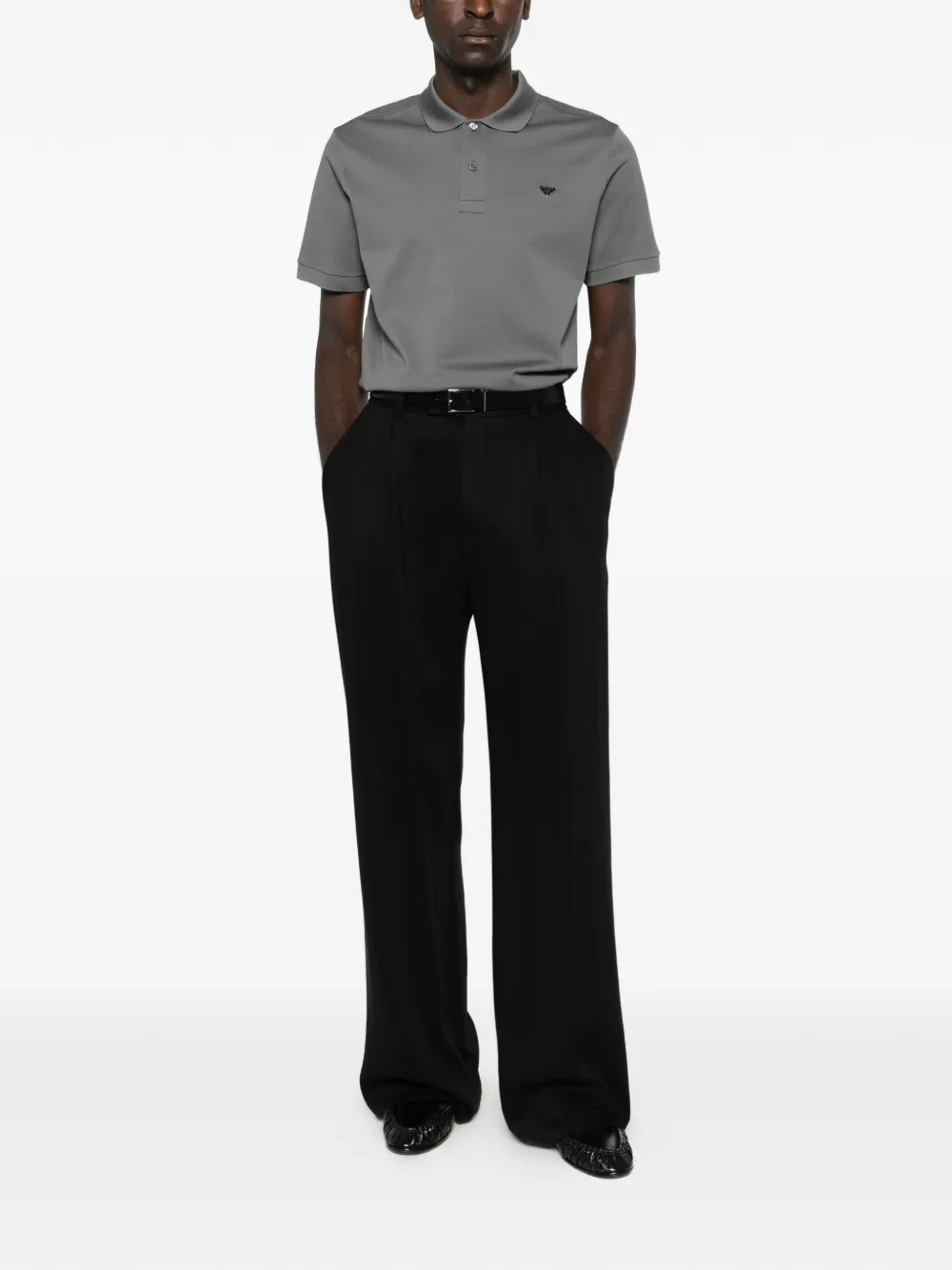 Prada chest-logo polo shirt - Grijs