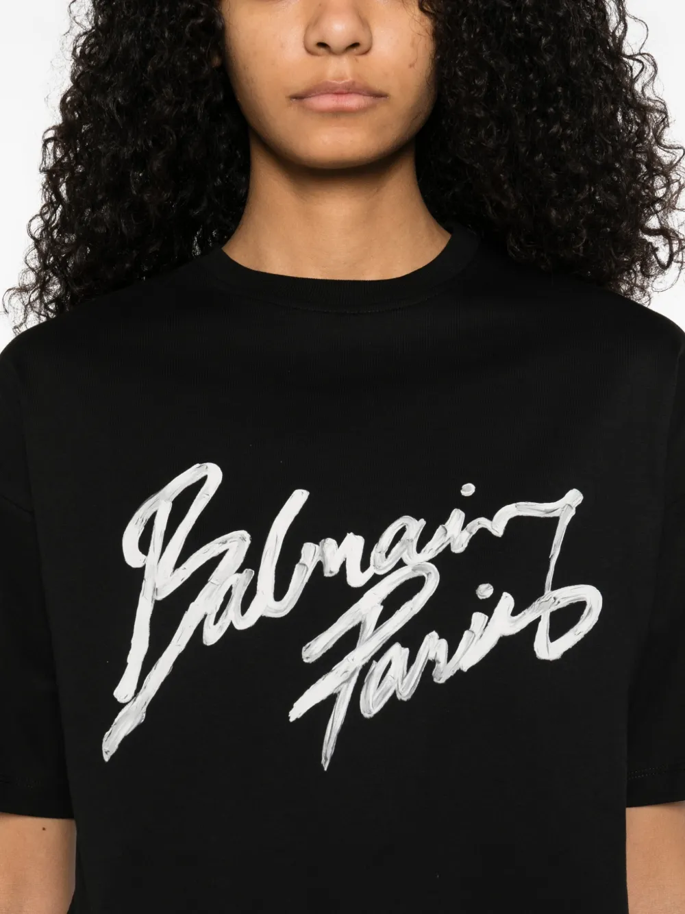 Balmain graphic-print t-shirt | Black | FARFETCH