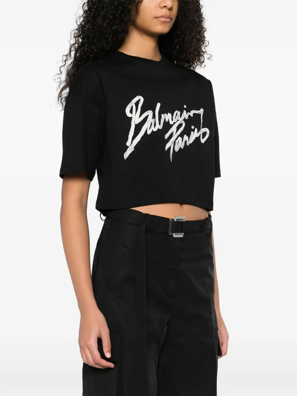 Balmain T-shirt met grafische print Zwart
