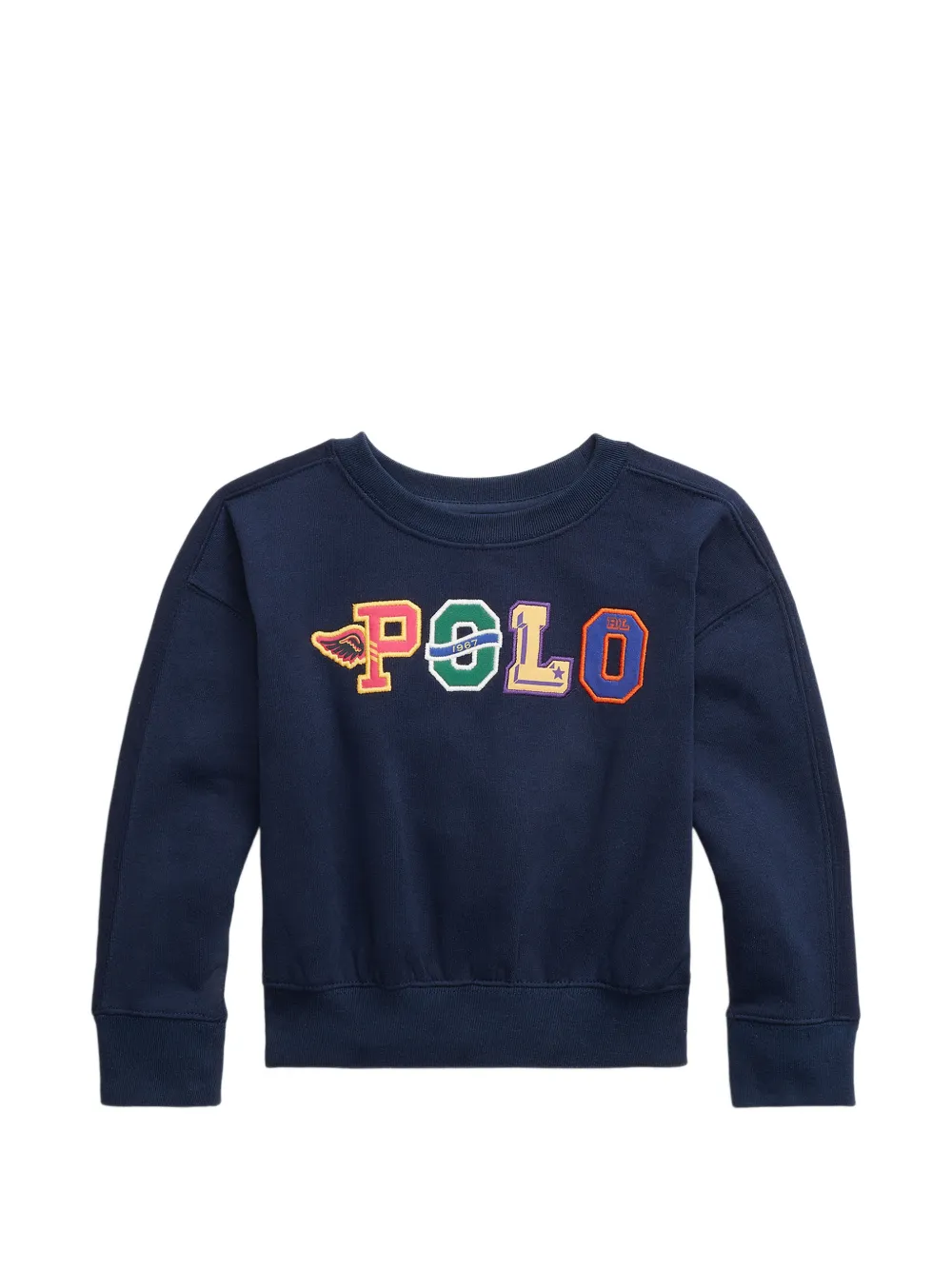 POLO RALPH LAUREN KIDS logo-patch sweatshirt - Blu