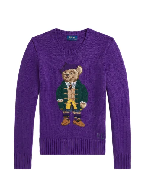 POLO RALPH LAUREN KIDS Polo Bear puff-sleeve sweater