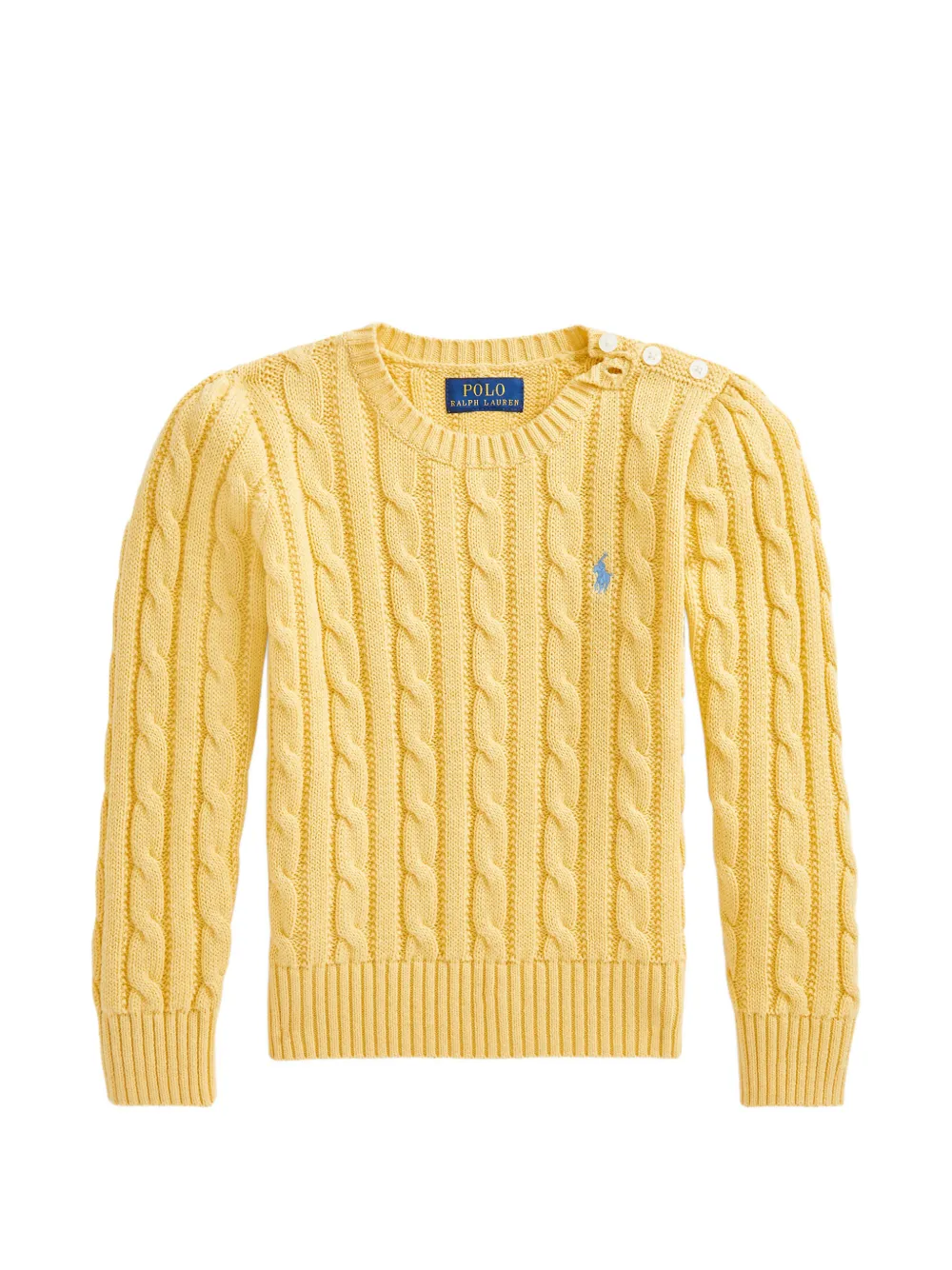 POLO RALPH LAUREN KIDS cable-knit button-detail sweater - Giallo