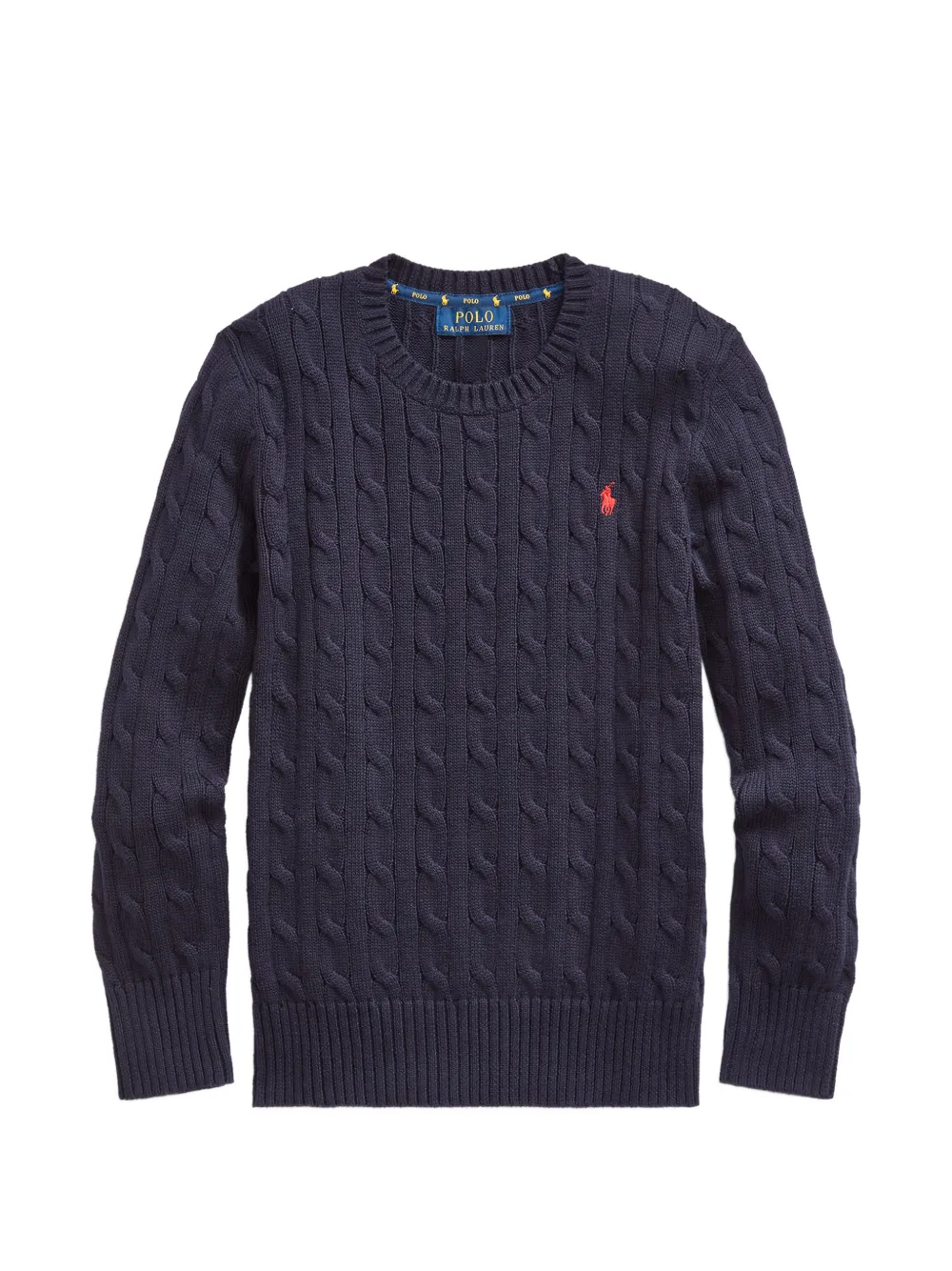 POLO RALPH LAUREN KIDS cable-knit logo-embroidered sweater - Blu