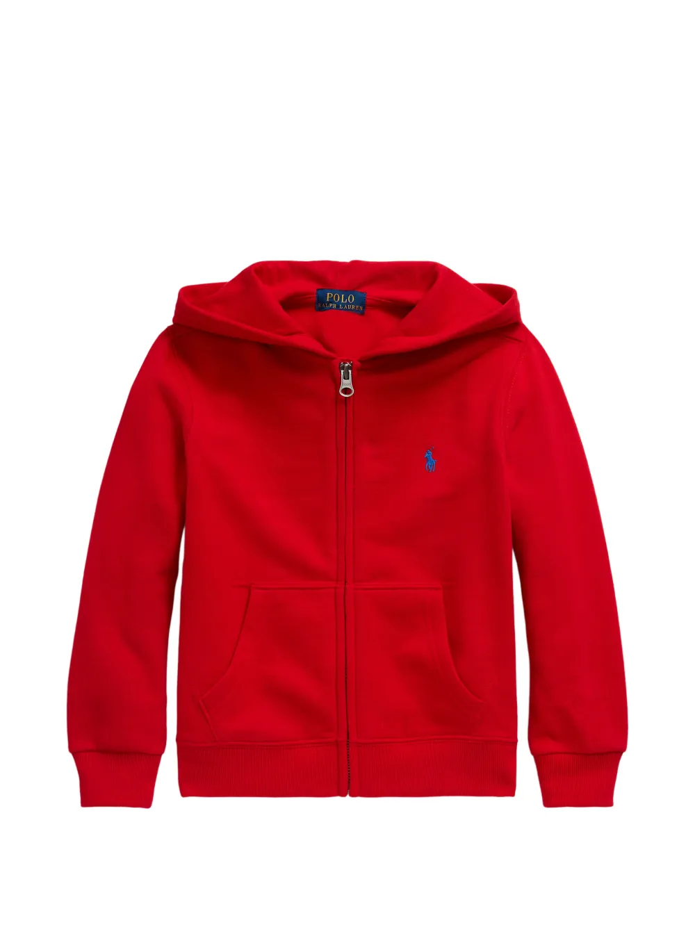 POLO RALPH LAUREN KIDS logo-embroidered zip-up hoodie - Rosso
