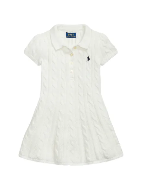 POLO RALPH LAUREN KIDS vestido estilo playera tipo polo en tejido de ochos