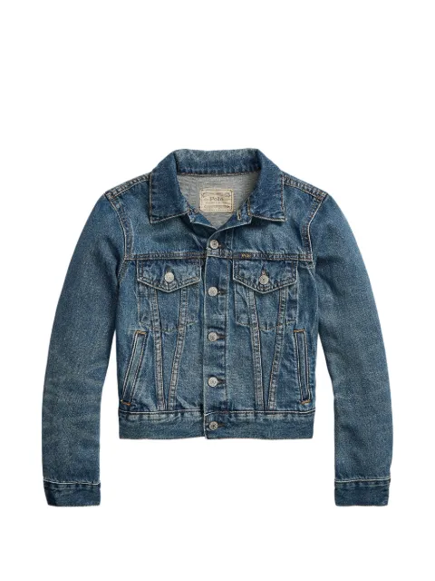 POLO RALPH LAUREN KIDS faded-wash denim jacket