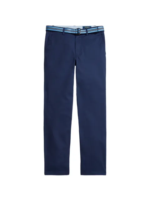 POLO RALPH LAUREN KIDS pantalones con cinturón y motivo de rayas