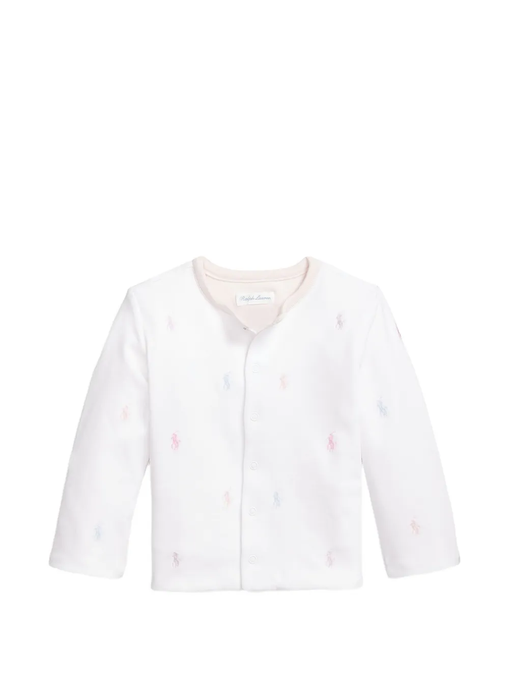 POLO RALPH LAUREN KIDS Pony-embroidered reversible cardigan - Weiß