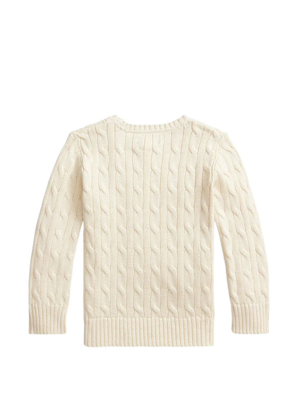 POLO RALPH LAUREN KIDS Kabelgebreide trui met geborduurd logo Beige