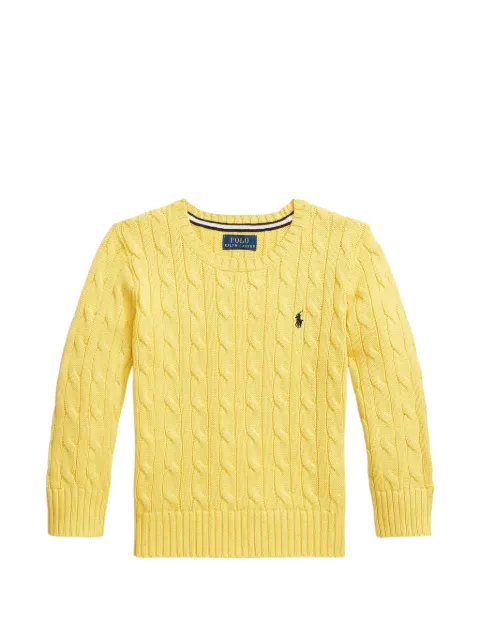 POLO RALPH LAUREN KIDS cable-knit embroidered-logo sweater