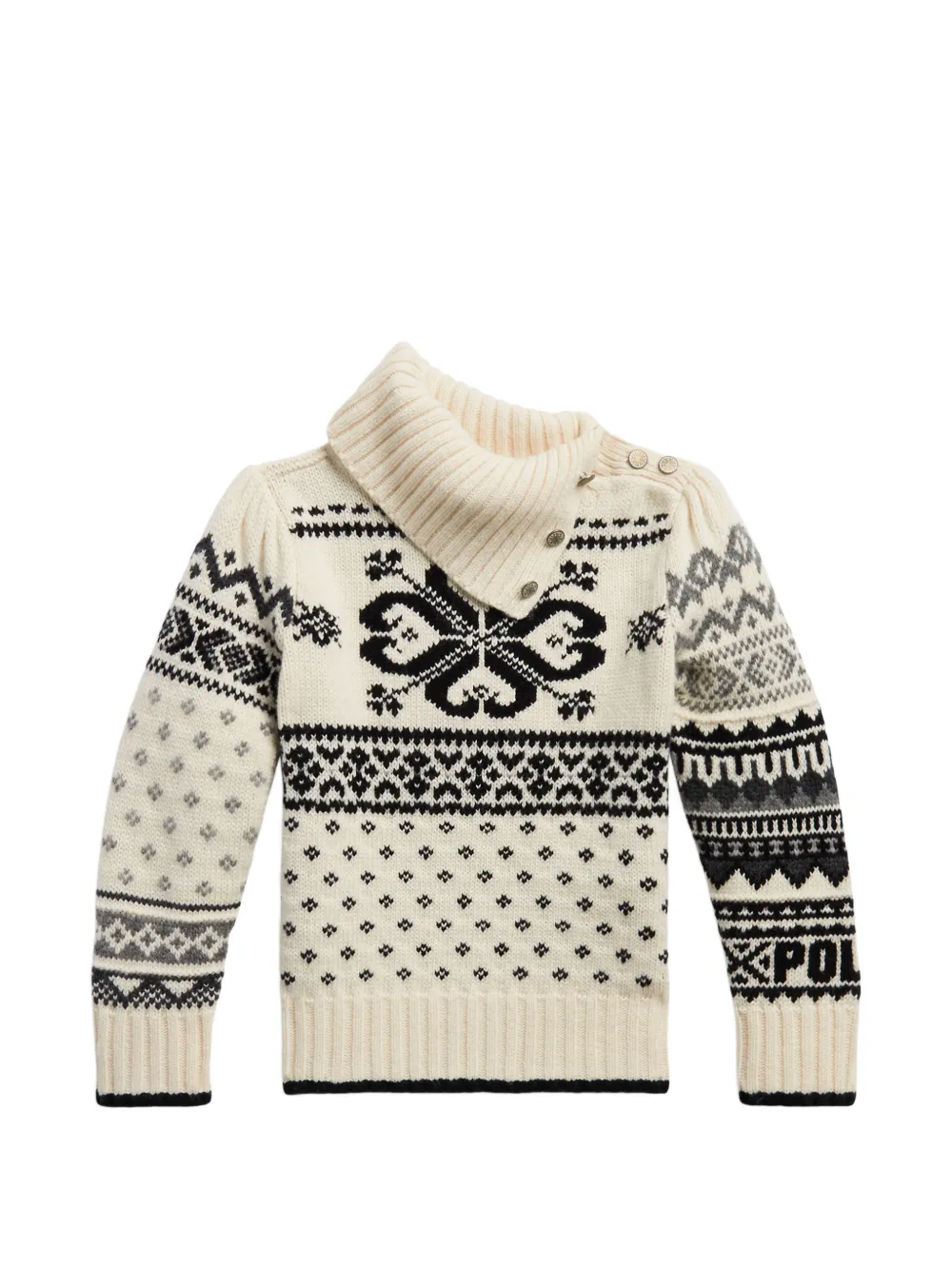 POLO RALPH LAUREN KIDS button-neck sweater - Toni neutri