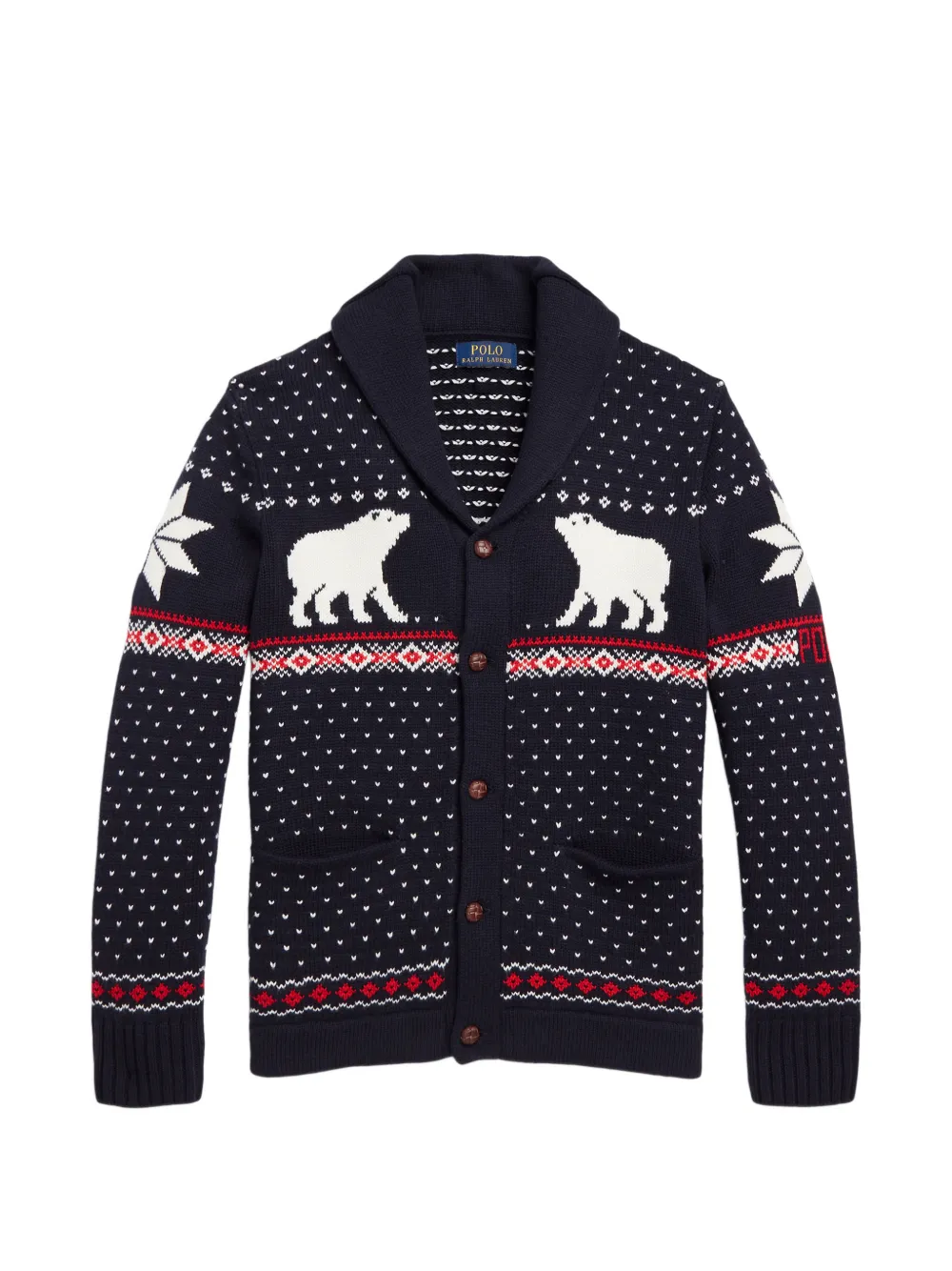 POLO RALPH LAUREN KIDS patterned-print cardigan - Blu