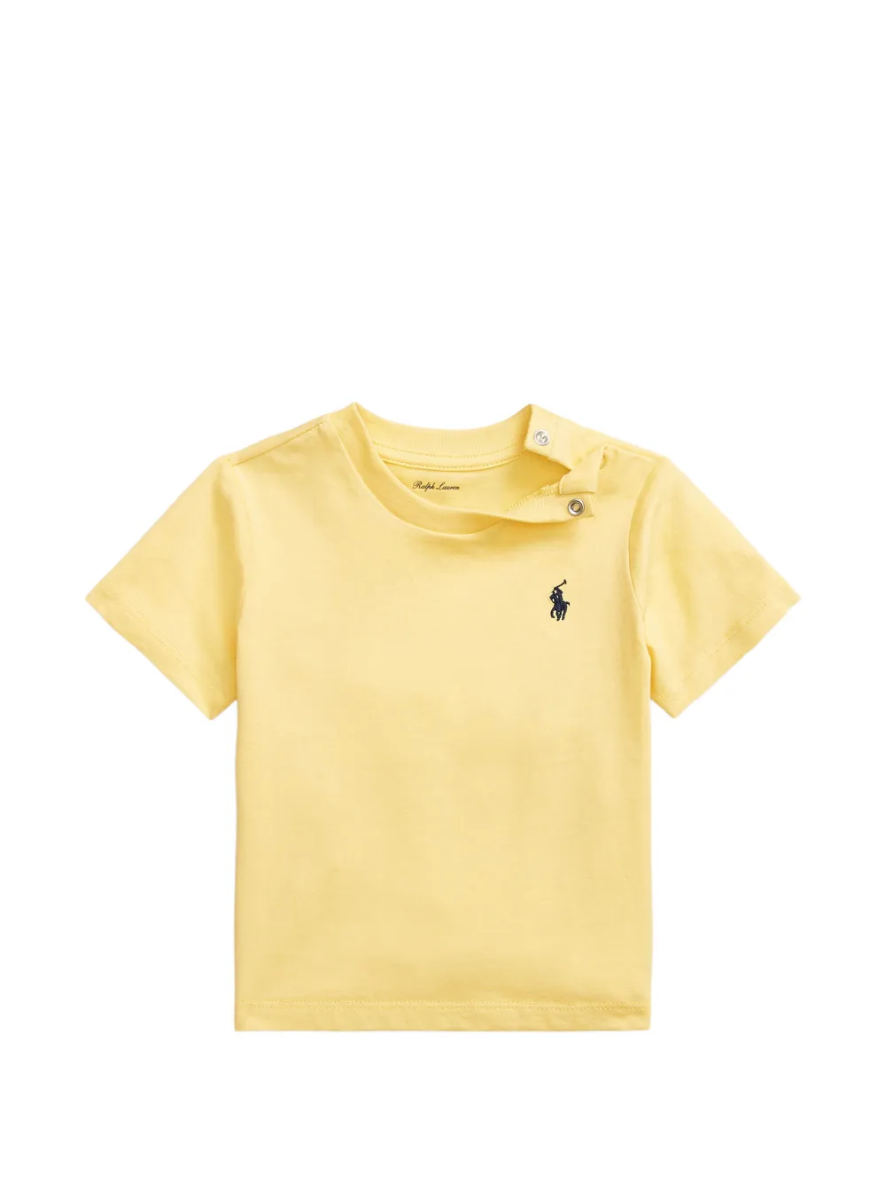POLO RALPH LAUREN KIDS logo-embroidered shoulder-button T-shirt - Yellow