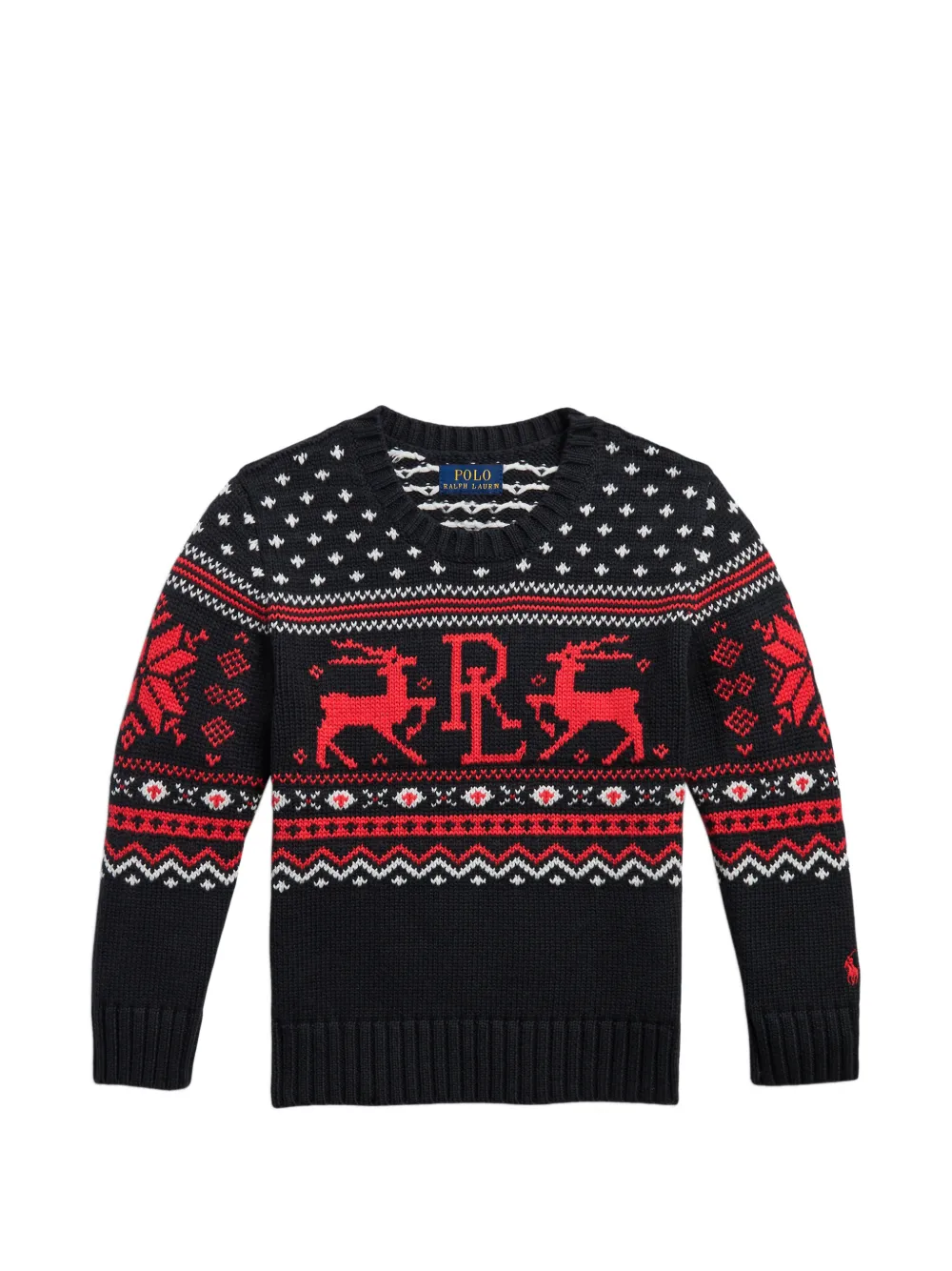 POLO RALPH LAUREN KIDS isle-intarsia sweater - Nero