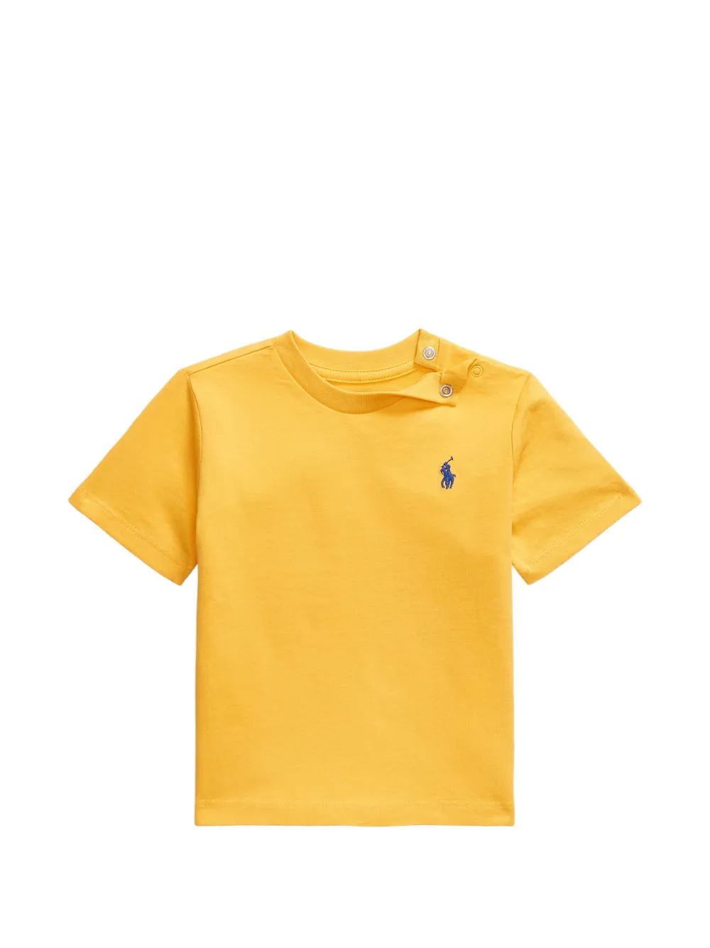 POLO RALPH LAUREN KIDS logo-embroidered shoulder-button T-shirt - Giallo