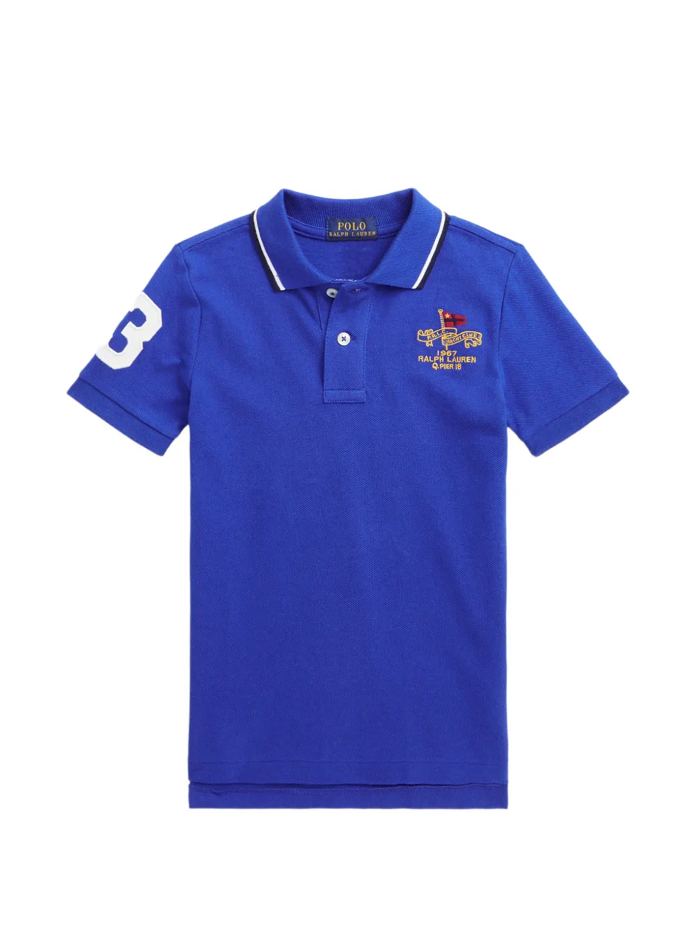 POLO RALPH LAUREN KIDS crest-embroidered polo shirt - Blu
